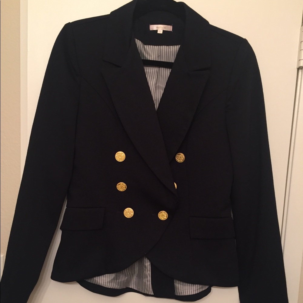 Matty M navy blazer with gold buttons size S